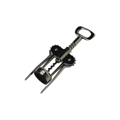 Wing corkscrew for opening wine bottles.